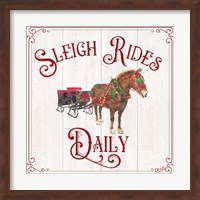 Framed Vintage Christmas Signs V-Sleigh Rides