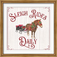 Framed Vintage Christmas Signs V-Sleigh Rides