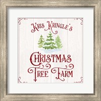 Framed 'Vintage Christmas Signs VI-Tree Farm' border=
