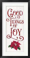 Framed Vintage Christmas Signs panel IV-Tidings of Joy