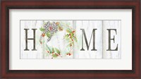 Framed Holiday Gingham Wreath panel I