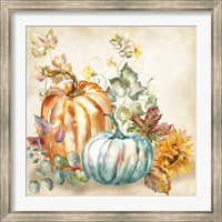 Framed Watercolor Harvest Pumpkin I