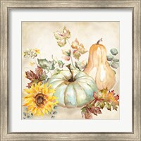 Framed Watercolor Harvest Pumpkin II