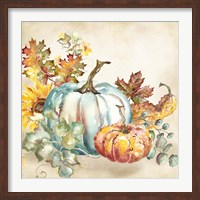 Framed Watercolor Harvest Pumpkin III