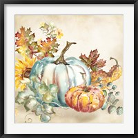 Framed Watercolor Harvest Pumpkin III