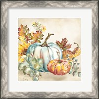 Framed Watercolor Harvest Pumpkin III