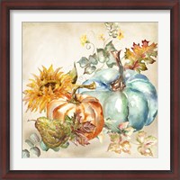 Framed Watercolor Harvest Pumpkin IV
