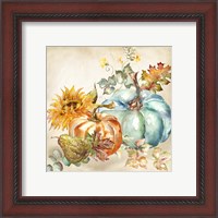 Framed 'Watercolor Harvest Pumpkin IV' border=