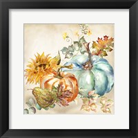 Framed 'Watercolor Harvest Pumpkin IV' border=