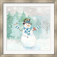 Framed Let it Snow Blue Snowman I