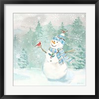 Framed Let it Snow Blue Snowman II