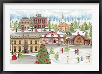 Framed Christmas Village landscape