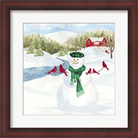 Framed 'Snowman Christmas II' border=