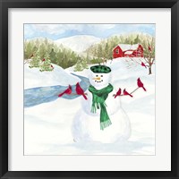 Framed 'Snowman Christmas II' border=