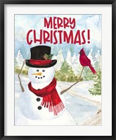 Framed Snowman Christmas portrait I