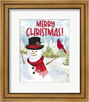 Framed Snowman Christmas portrait I