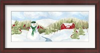 Framed Snowman Christmas panel II