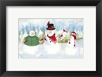 Framed Snowman Christmas landscape