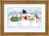 Framed Snowman Christmas landscape