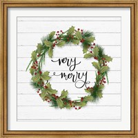 Framed Cozy Christmas Wreath I
