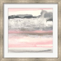 Framed 'Charcoal and Blush I' border=