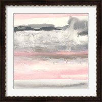 Framed 'Charcoal and Blush I' border=