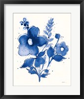 Framed 'Independent Blooms Blue IV v2' border=