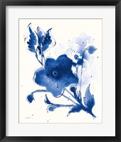 Framed 'Independent Blooms Blue II v2' border=