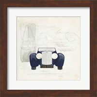 Framed Roadster II Blue Car
