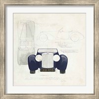 Framed Roadster II Blue Car