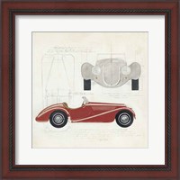 Framed 'Roadster I Red Car' border=