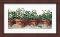 Framed Pots of Herbs I White