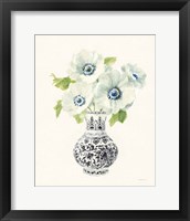 Framed 'Floral Chinoiserie I Black Crop' border=