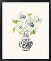 Floral Chinoiserie I Black Crop Framed Print