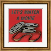 Framed 'Lets Watch a Movie Red' border=