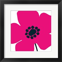 Framed Pop Art Floral IV Hot Pink