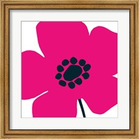 Framed Pop Art Floral IV Hot Pink