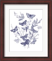 Framed Butterfly Bouquet I Blue