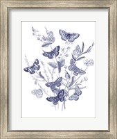 Framed Butterfly Bouquet I Blue