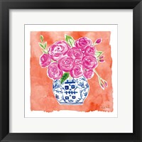 Chinoiserie Roses II Framed Print