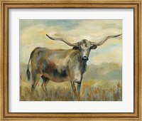 Framed Longhorn Cow