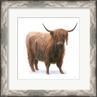 Framed King of the Highland Fields on White