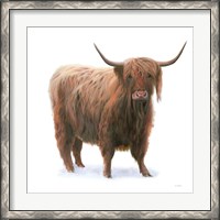 Framed King of the Highland Fields on White