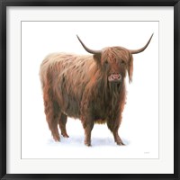 Framed King of the Highland Fields on White