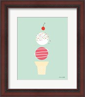 Framed 'Ice Cream and Cherry I' border=