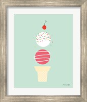 Framed 'Ice Cream and Cherry I' border=