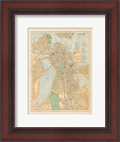 Framed Boston Map