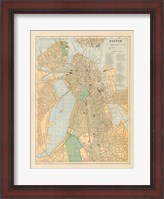 Framed Boston Map