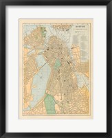 Framed Boston Map