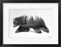 Framed Black & White Bear